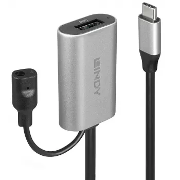 Lindy 5m USB 3.2 Gen 1 C/A Active Extension, 5 m, USB C, USB A, USB 3.2 Gen 1 (3.1 Gen 1), Silver