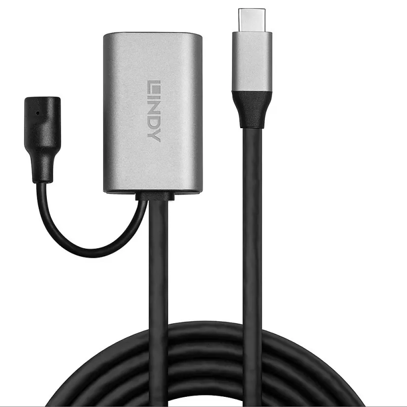Lindy 5m USB 3.2 Gen 1 C/C Active Extension, 5 m, USB C, USB C, USB 3.2 Gen 1 (3.1 Gen 1), 5 Gbit/s, Black