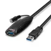 Lindy 10m USB 3.0 Active Extension, 10 m, USB A, USB A, USB 3.2 Gen 1 (3.1 Gen 1), 5 Gbit/s, Black