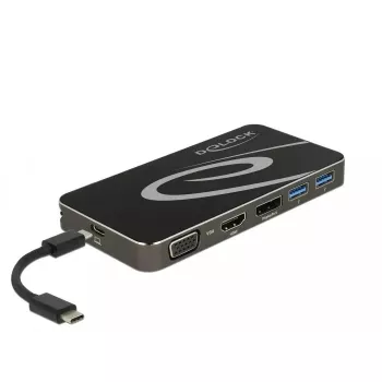 Docking Station DeLOCK USB Type-C 3.2 4K HDMI DP 1080p VGA USB Hub PD 3.0