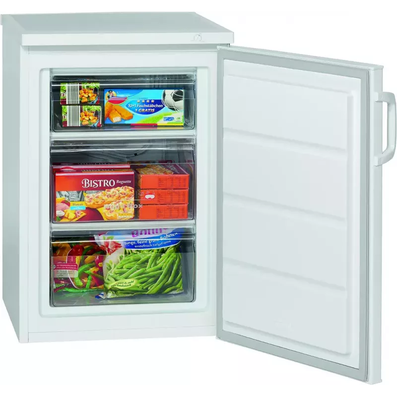 Upright freezer BOMANN GS 2196.1 — 85 L, D class, 3 drawers, reversible door, 10 kg/24h