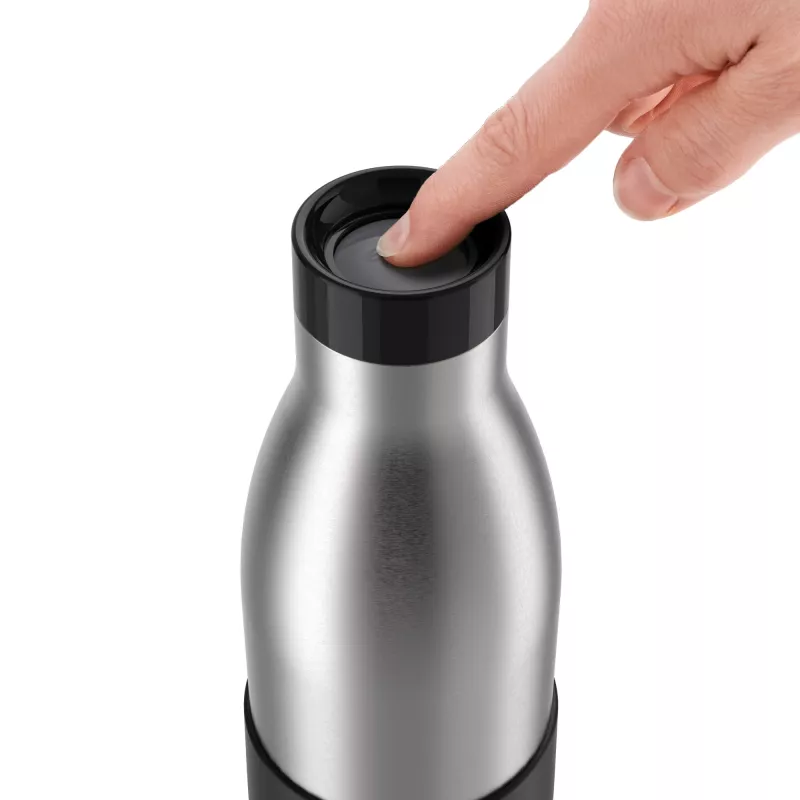 EMSA Bludrop Sleeve N3111100 drinking bottle Daily usage 700 ml Stainless steel Black, Stainless steel