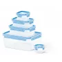 EMSA CLIP & CLOSE 508568 food storage container Rectangular Set 3.7 L Blue, Transparent 5 pc(s)