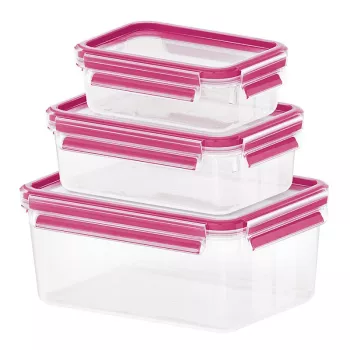 EMSA 515584 food storage container Rectangular Box Green, Transparent 3 pc(s)