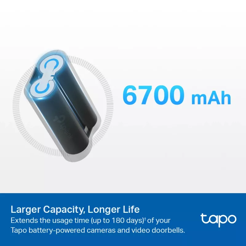 TP-Link Tapo Battery Pack, Battery, Universal, TP-Link, Black, Tapo C420, Tapo C400, Tapo D230, Lithium