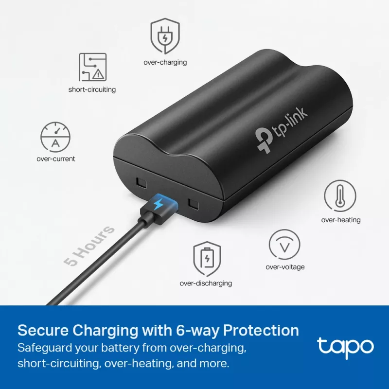 TP-Link Tapo Battery Pack, Battery, Universal, TP-Link, Black, Tapo C420, Tapo C400, Tapo D230, Lithium