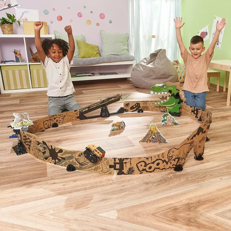 Toy racetrack set VTech Car-Board Racers Dino Adventure Set, track
