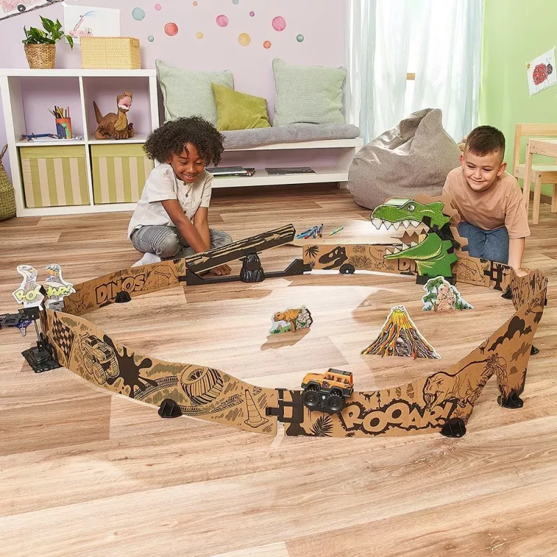Toy racetrack set VTech Car-Board Racers Dino Adventure Set, track