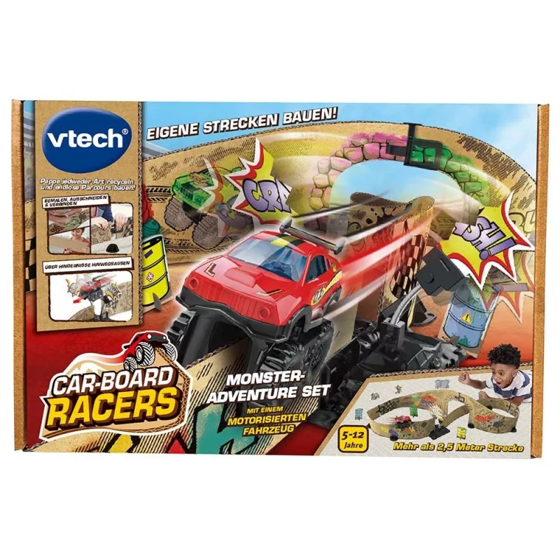 VTech Car-Board Racers 563904, 5 yr(s), Batteries required, AA, Cardboard, Rubber, Multicolour