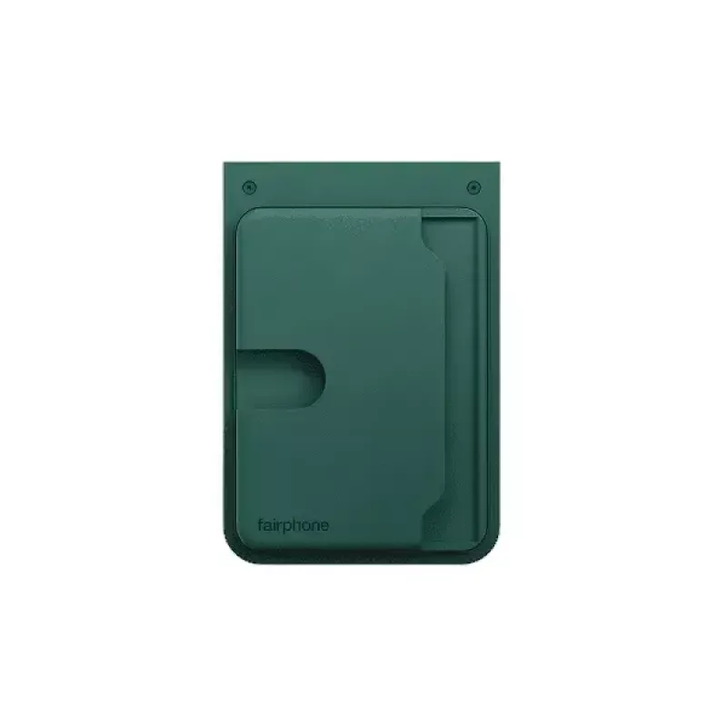 Card holder for Fairphone mobile phone case — model F6CRDH-1GR-WW1, green, plastic, 73.1×106.5×8.4 mm
