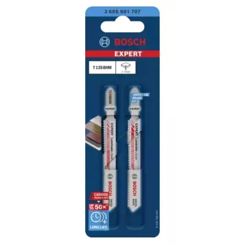 Jigsaw blade Bosch T128BHM Carbide 2 pcs for laminate PVC