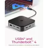ICY BOX 7-in-1 USB4® DockingStation with dual video output, Wired, USB4, 60 W, 3.5 mm, 10,100,1000 Mbit/s, Anthracite