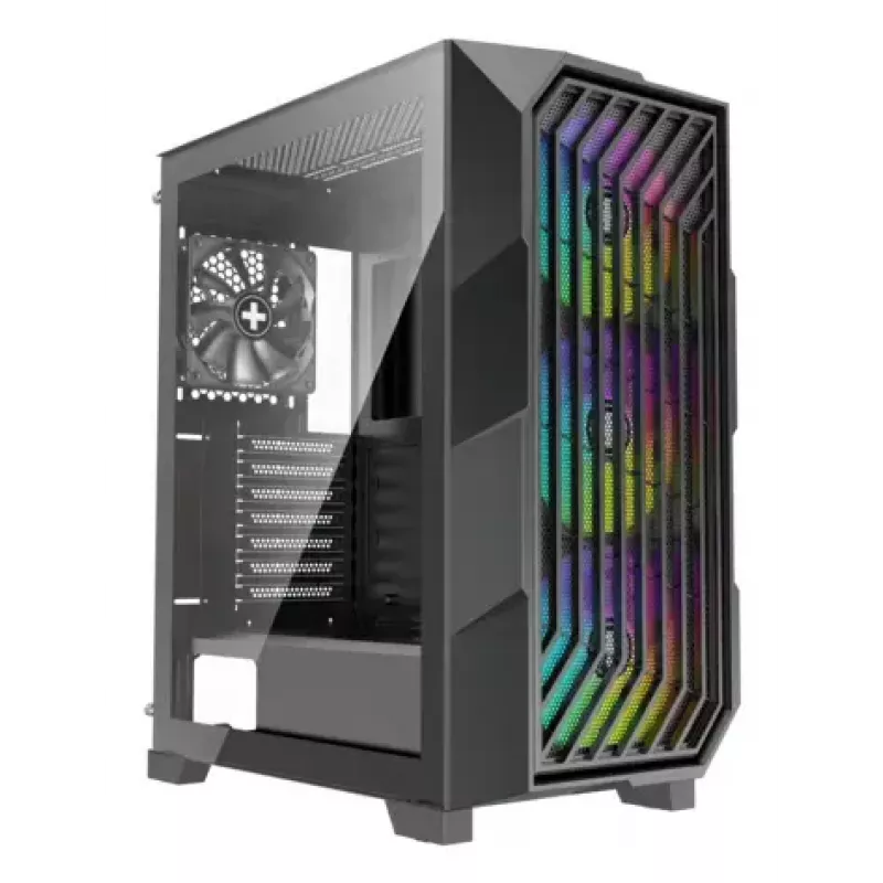 PC Midi Tower case XILENCE Performance A+ BREEZE II — black, tempered glass, supports ATX/Micro‑ATX/Mini‑ITX, 3x140mm front, 1x120mm rear