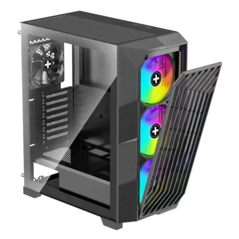 PC Midi Tower case XILENCE Performance A+ BREEZE II — black, tempered glass, supports ATX/Micro‑ATX/Mini‑ITX, 3x140mm front, 1x120mm rear