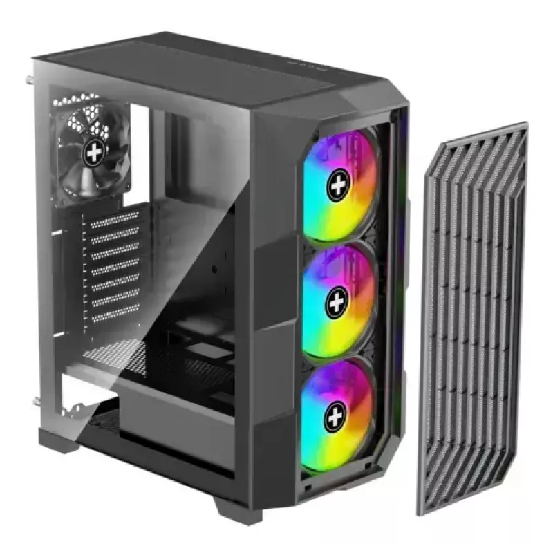 PC Midi Tower case XILENCE Performance A+ BREEZE II — black, tempered glass, supports ATX/Micro‑ATX/Mini‑ITX, 3x140mm front, 1x120mm rear