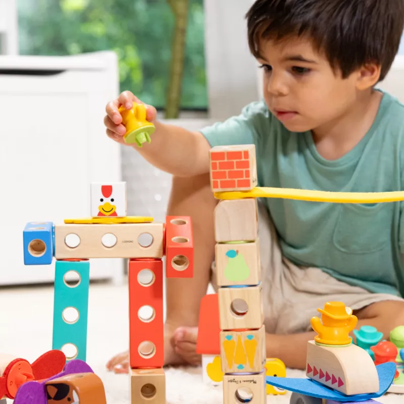 Melissa & Doug MDT BBN Blockables Town Pyst GML, 2 yr(s), 73 pc(s), Plastic, Wood