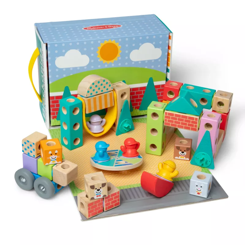 Melissa & Doug MDT BBN Blockables Town Pyst GML, 2 yr(s), 73 pc(s), Plastic, Wood