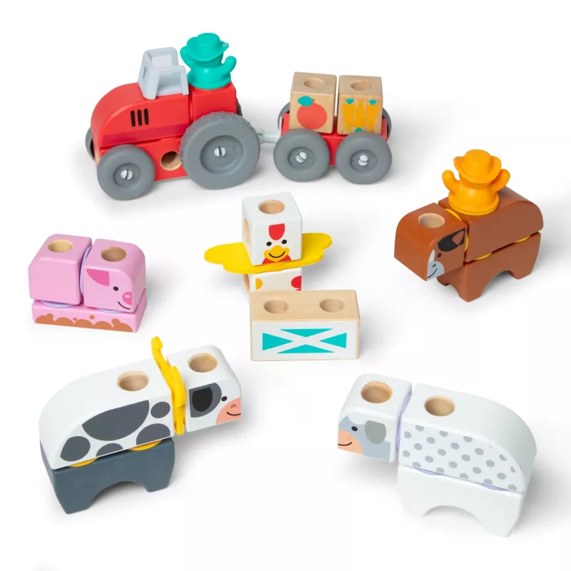 Melissa & Doug MDT BBN Blockables Farm GML, 2 yr(s), 56 pc(s), Plastic, Wood