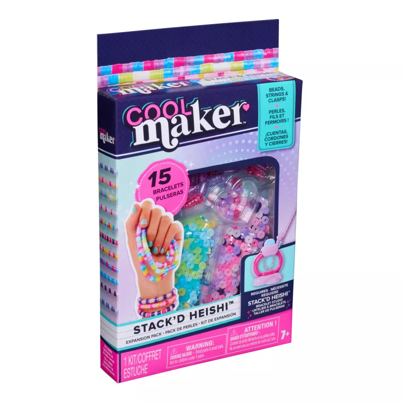 Children's jewellery bracelet making kit Cool Maker Stack’d Heishi Expansion Pack 1300 beads for 15 bracelets