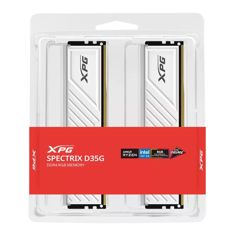 DIMM 64 GB DDR4-3200 (2x 32 GB) Dual-Kit, Arbeitsspeicher weiß, AX4U320032G16A-DTWHD35G, XPG Spectrix D35G, INTEL XMP