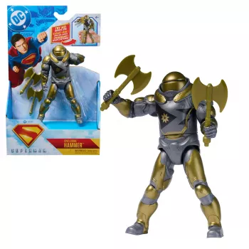 Action Figure Superman Hammer of Boravia 6-inch, movie styling, includes 2 accessories, gold/grey