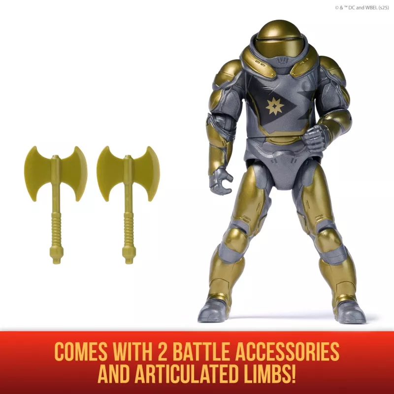 Action Figure Superman Hammer of Boravia 6-inch, movie styling, includes 2 accessories, gold/grey