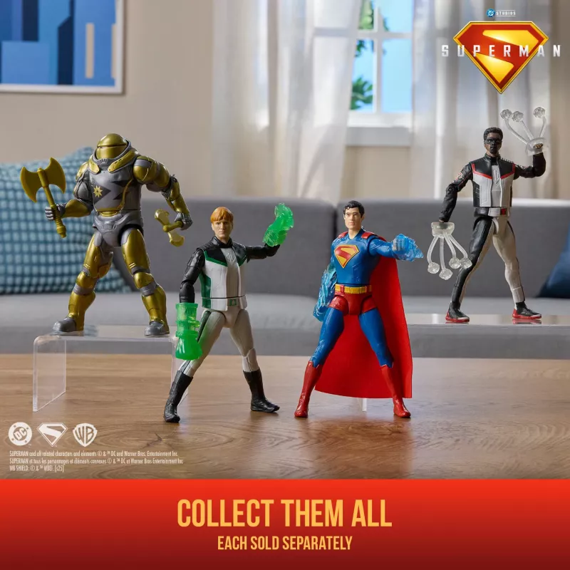 Action Figure Superman Hammer of Boravia 6-inch, movie styling, includes 2 accessories, gold/grey