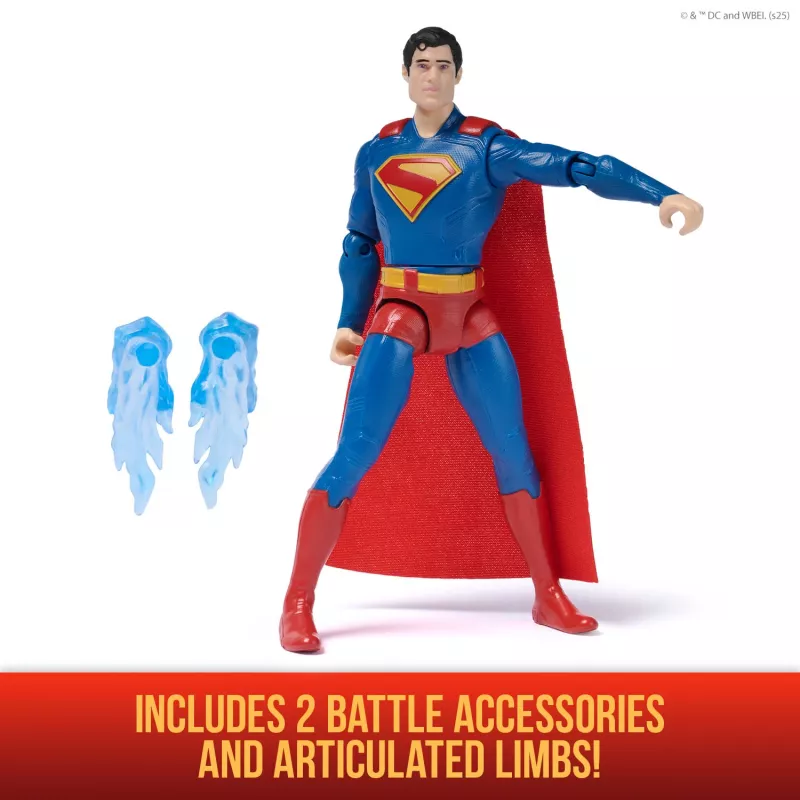 DC Comics , SUPERMAN Epic Strike Action Figure, 6-Inch Tall, Authentic Movie Styling, Includes 2 Accessories, Kids Toys for Boys and Girls Ages 4 and Up