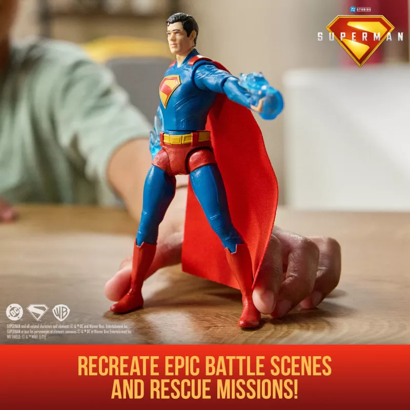 DC Comics , SUPERMAN Epic Strike Action Figure, 6-Inch Tall, Authentic Movie Styling, Includes 2 Accessories, Kids Toys for Boys and Girls Ages 4 and Up