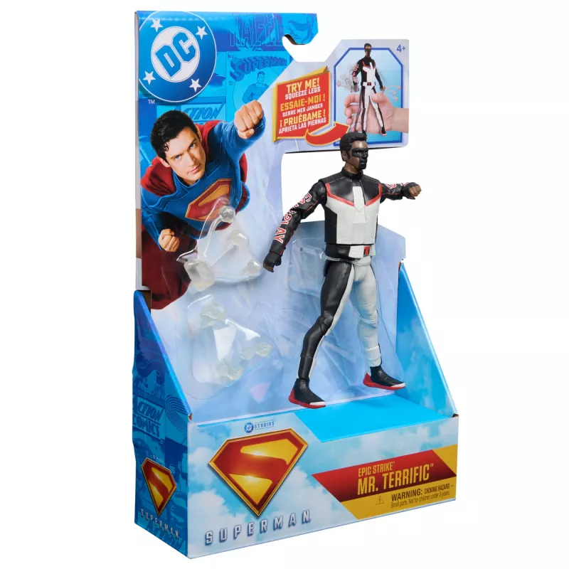 DC Comics , SUPERMAN, Mr. Terrific, Epic Strike Action Figure, 6-Inch Tall, Authentic Movie Styling, Includes 2 Accessories, Kids Toys for Boys and Girls Ages 4 and Up