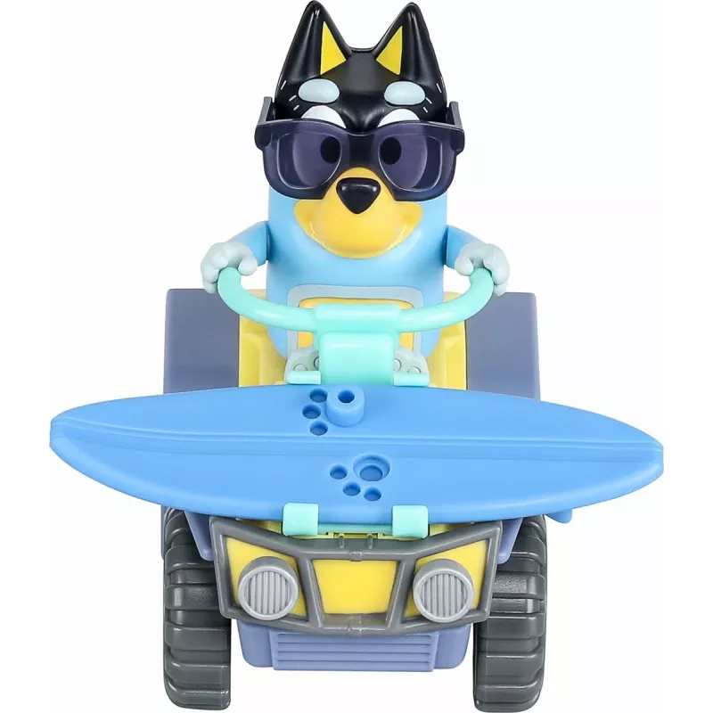 Moose Toys Bluey S9 Figure & Vehicle Pack Beach Quad with Bandit