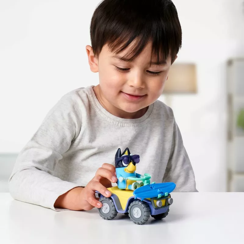 Moose Toys Bluey S9 Figure & Vehicle Pack Beach Quad with Bandit