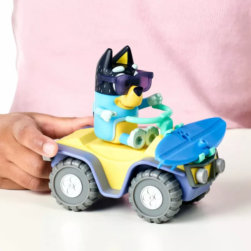 Moose Toys Bluey S9 Figure & Vehicle Pack Beach Quad with Bandit