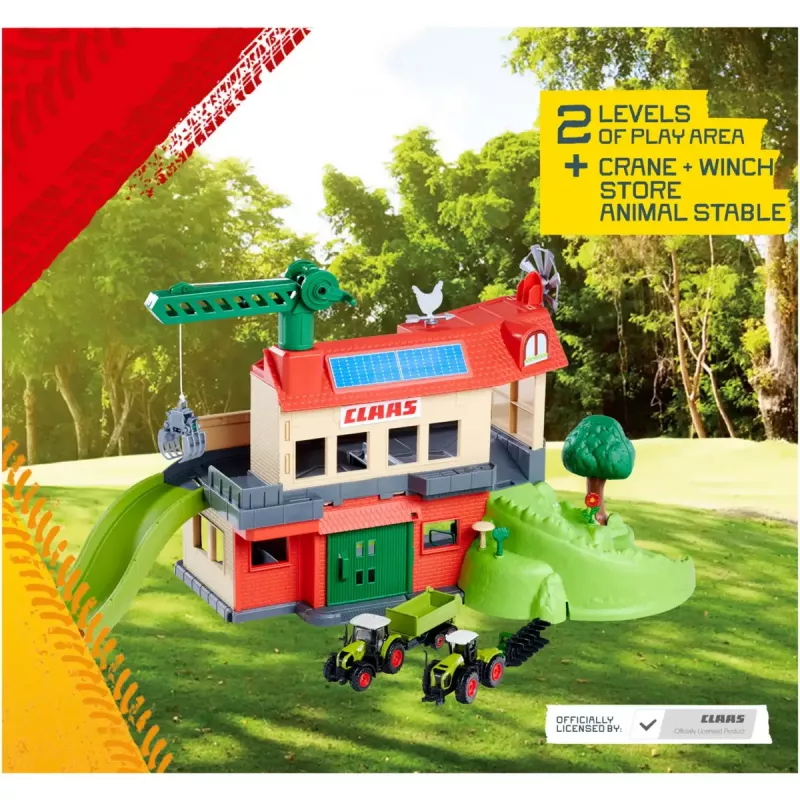 Playset Simba‑Dickie Majorette CLAAS Farm Playset — play buildings, farm-themed toy set