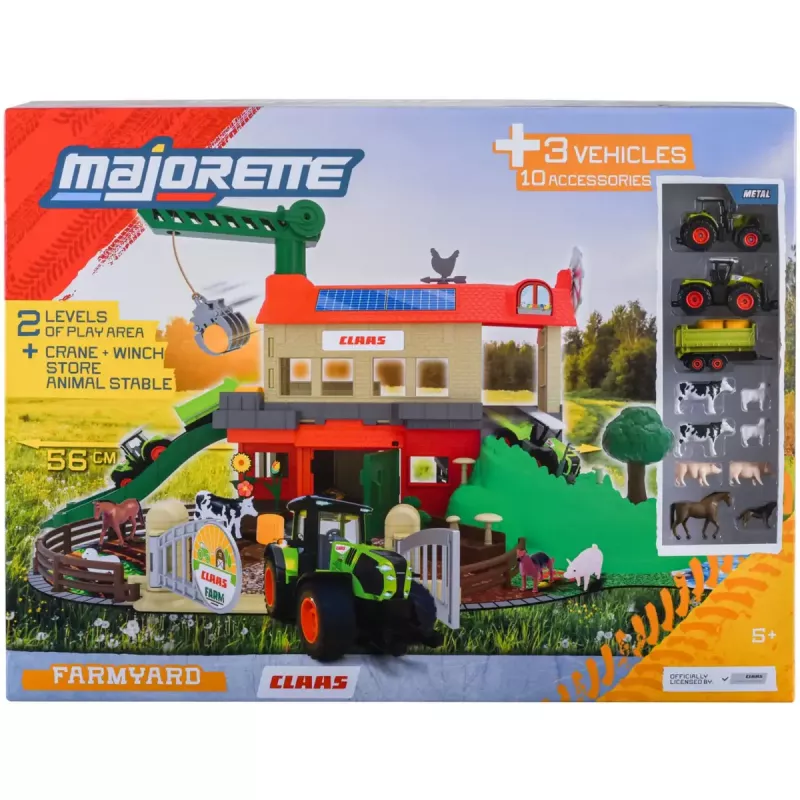 Playset Simba‑Dickie Majorette CLAAS Farm Playset — play buildings, farm-themed toy set