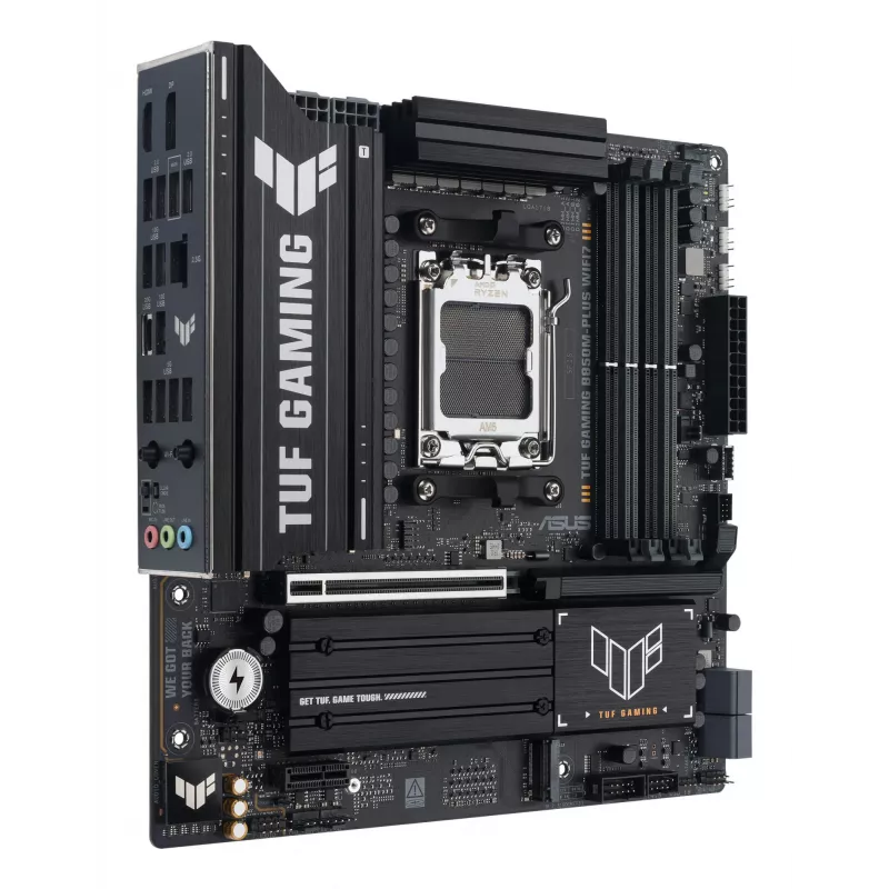 Motherboard ASUS TUF GAMING B850M-PLUS WIFI7 micro ATX, AMD B850, Socket AM5, DDR5, 4 DIMM, 256GB, Wi‑Fi 7, 2.5Gb LAN