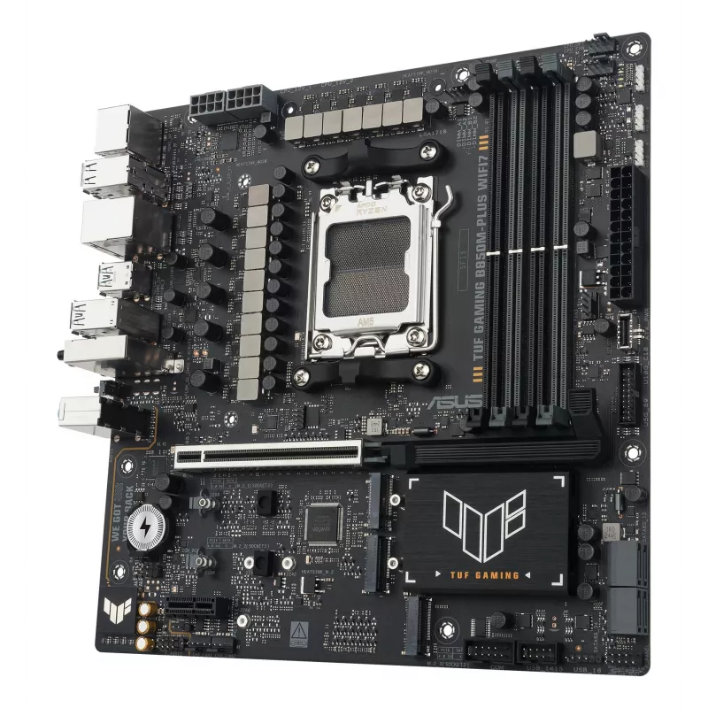 Motherboard ASUS TUF GAMING B850M-PLUS WIFI7 micro ATX, AMD B850, Socket AM5, DDR5, 4 DIMM, 256GB, Wi‑Fi 7, 2.5Gb LAN