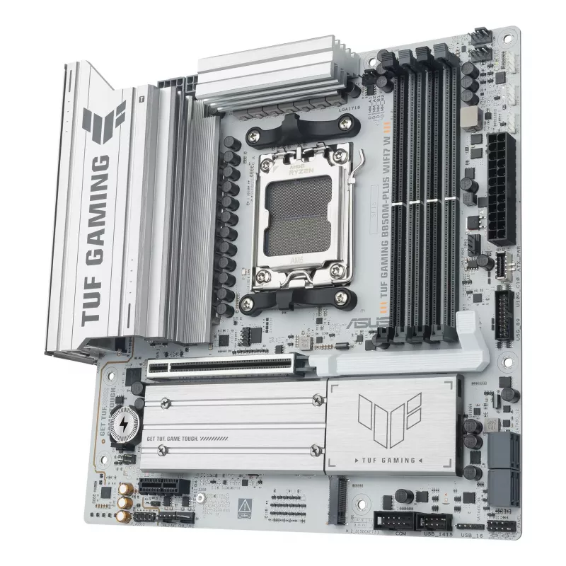 Motherboard ASUS TUF GAMING B850M-PLUS WIFI7 W, AMD B850, Socket AM5, micro ATX, DDR5, 4×DIMM, up to 256 GB, Wi‑Fi 7, 2.5Gb Ethernet
