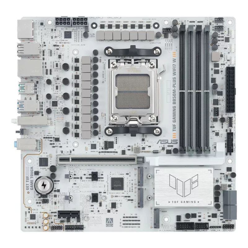 Motherboard ASUS TUF GAMING B850M-PLUS WIFI7 W, AMD B850, Socket AM5, micro ATX, DDR5, 4×DIMM, up to 256 GB, Wi‑Fi 7, 2.5Gb Ethernet