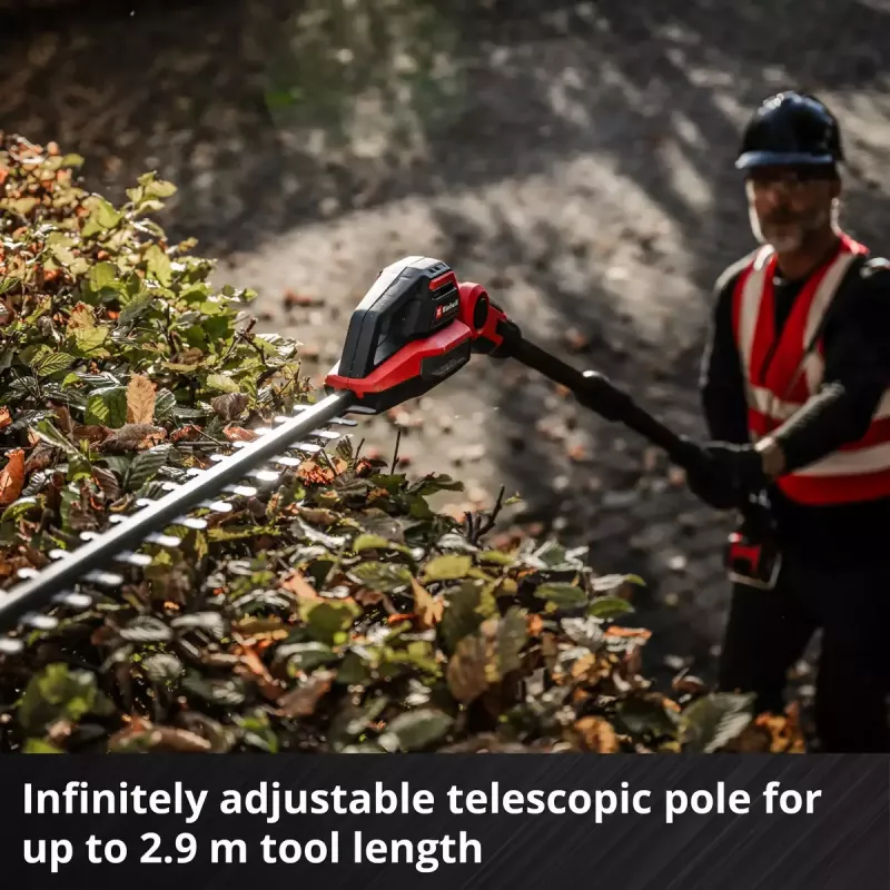 Cordless Telescopic Hedge Trimmer EINHELL GP-HH 18/50 Li T BL-Solo — 18V, 50 cm cutting bar, telescopic reach