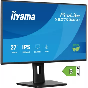 Monitor IIYAMA ProLite XB2792QSU-B1 27” IPS QHD 2560×1440 3 ms 178° VESA height-adjustable stand USB 3.2 hub speakers black B energy