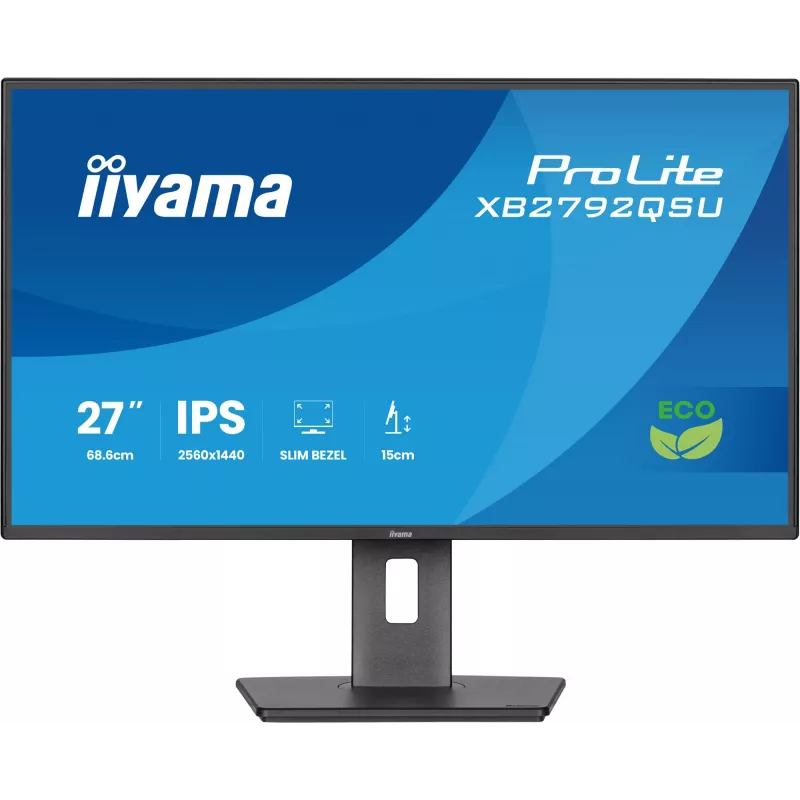 Monitor IIYAMA ProLite XB2792QSU-B1 27” IPS QHD 2560×1440 3 ms 178° VESA height-adjustable stand USB 3.2 hub speakers black B energy