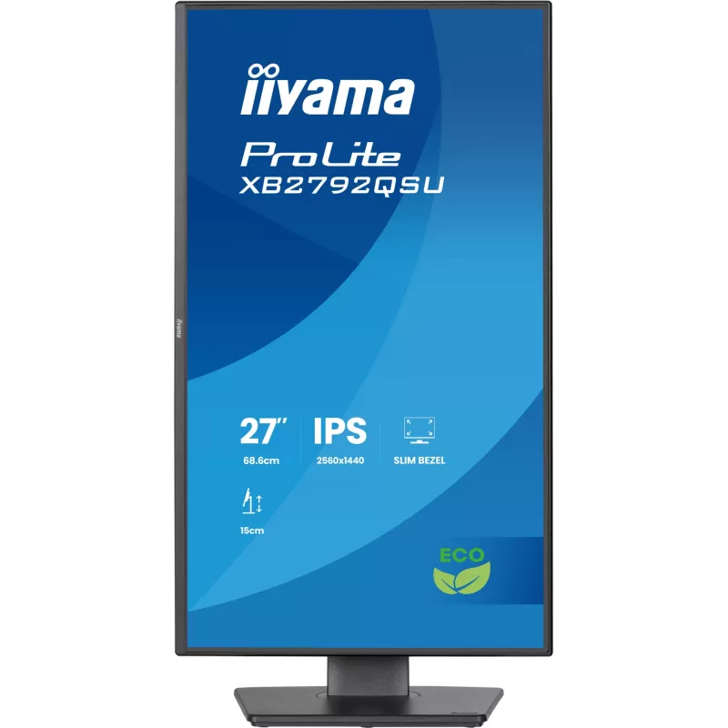 Monitor IIYAMA ProLite XB2792QSU-B1 27” IPS QHD 2560×1440 3 ms 178° VESA height-adjustable stand USB 3.2 hub speakers black B energy