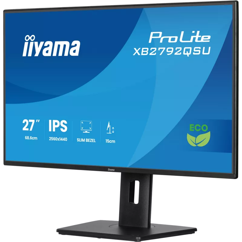 Monitor IIYAMA ProLite XB2792QSU-B1 27” IPS QHD 2560×1440 3 ms 178° VESA height-adjustable stand USB 3.2 hub speakers black B energy