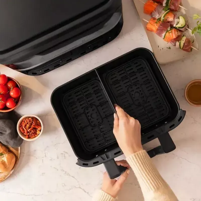 Hot air fryer Cecotec Cecofry Dual 9000 9 L 2850 W Black Stainless steel