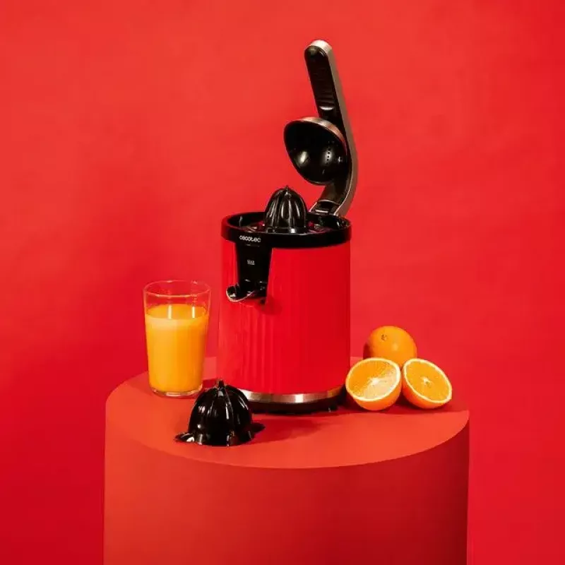 Slow juicer Cecotec Xqueeze RetroJuice 600 600 W Black Red Stainless steel