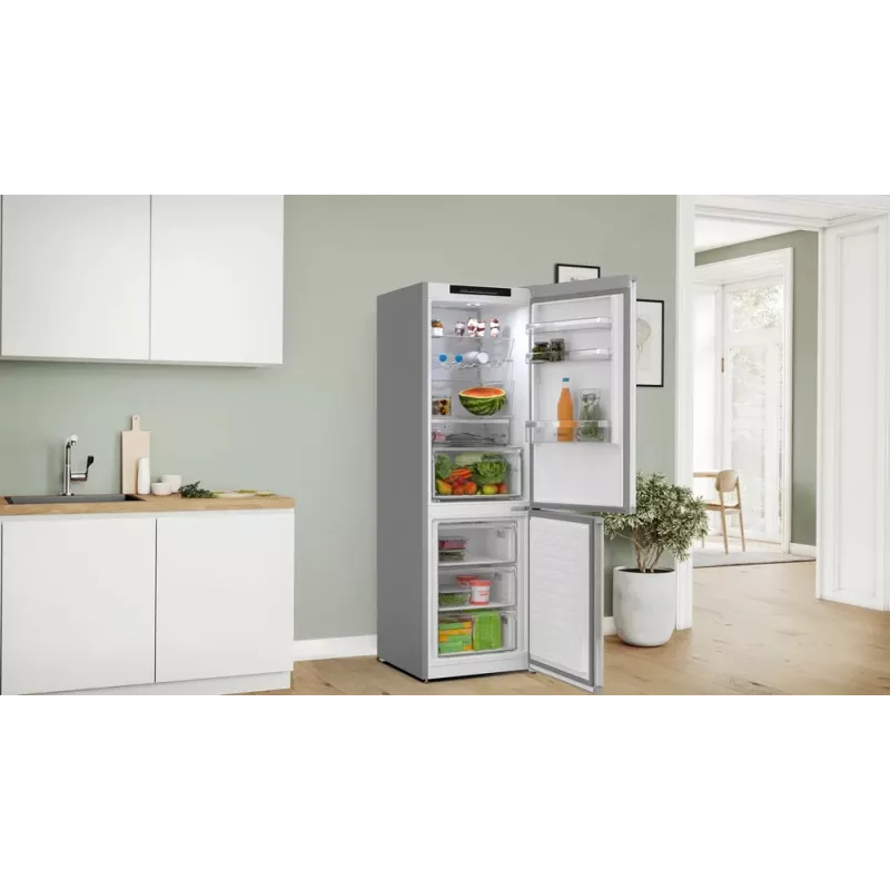 Bosch Serie 4 KGN362LAF fridge-freezer Freestanding 321 L Metallic