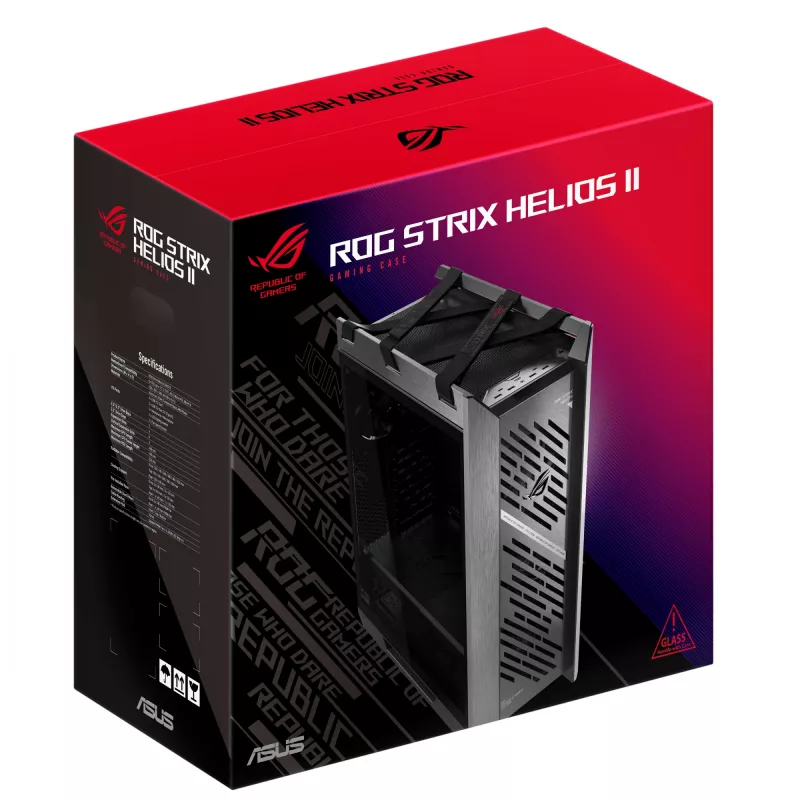 PC case ASUS ROG Strix Helios II Midi Tower — ATX/Midi Tower, tempered glass, 420mm GPU, 3x140mm front fans, USB-C