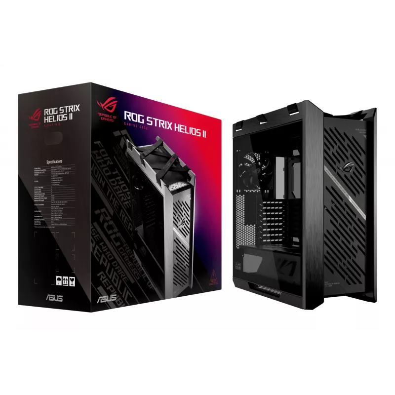 PC case ASUS ROG Strix Helios II Midi Tower — ATX/Midi Tower, tempered glass, 420mm GPU, 3x140mm front fans, USB-C