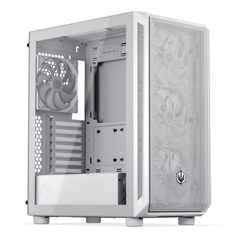 PC Midi Tower case ENDORFY ARX 500 ARGB White — tempered glass, supports ATX/Micro-ATX/Mini-ITX, 3x140mm front + 1x140mm rear, 1×3.5 inch + 6×2.5 inch bays